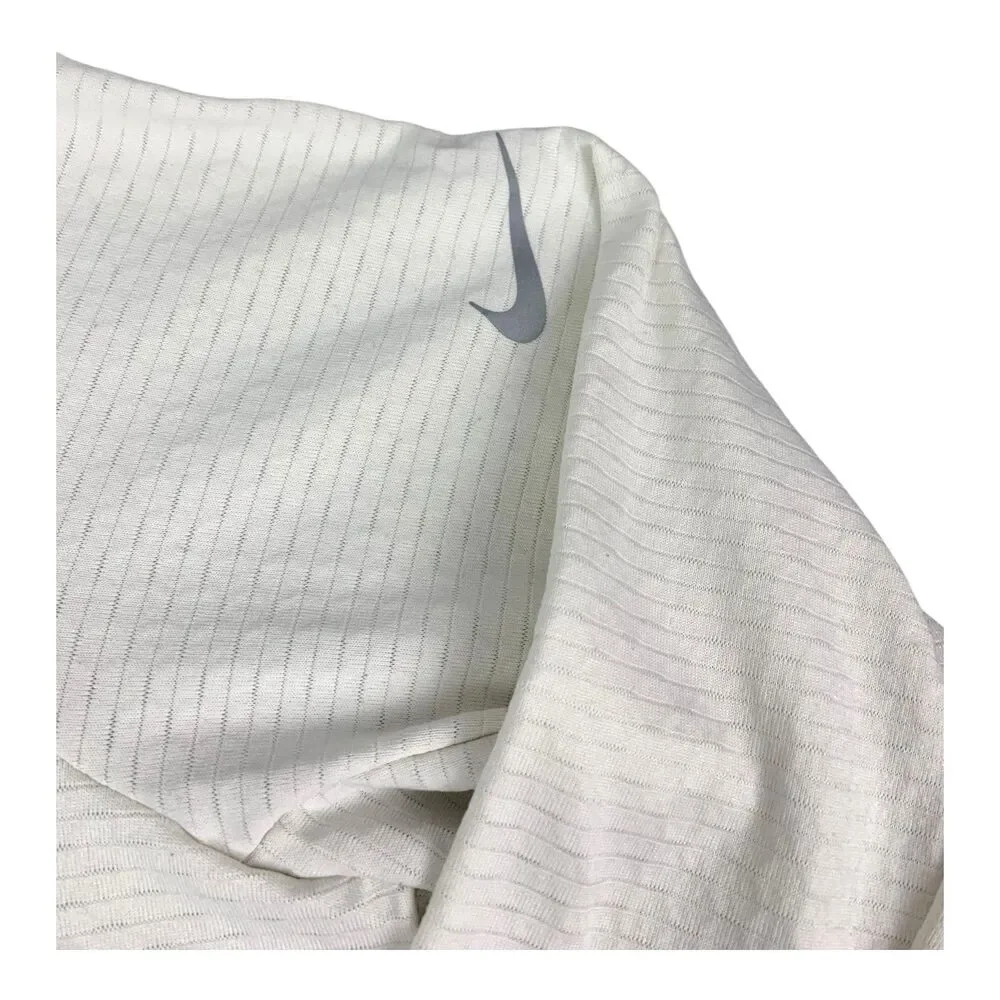 Nike Running Dri Fit Women’s 1/4 Zip Pullover Top, White, Size Large